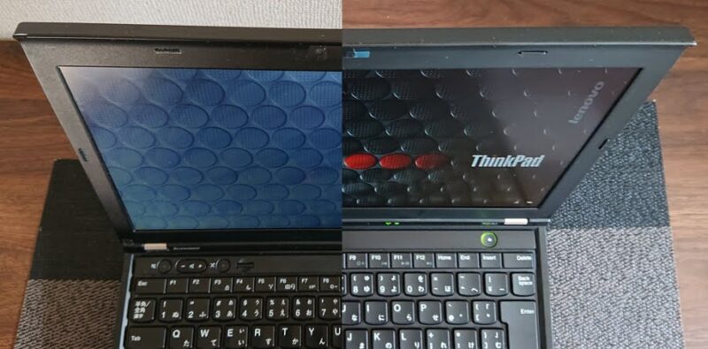 ThinkPadX230のTN液晶とIPS液晶の比較画面