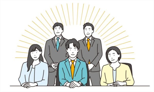 男女のビジネスパースンの集団