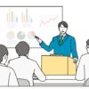 社員研修を行う男性ビジネスパースン　