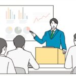 社員研修を行う男性ビジネスパースン　