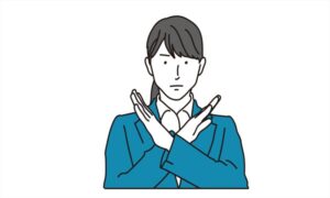 NGサインを出す女性