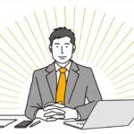 PCと男性ビジネスパースン