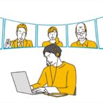 テレワークする男性