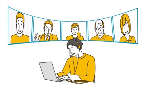テレワークする男性