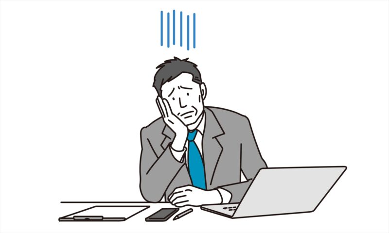 困り果てる中年の男性ビジネスパーソン