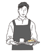 カフェの男性スタッフ